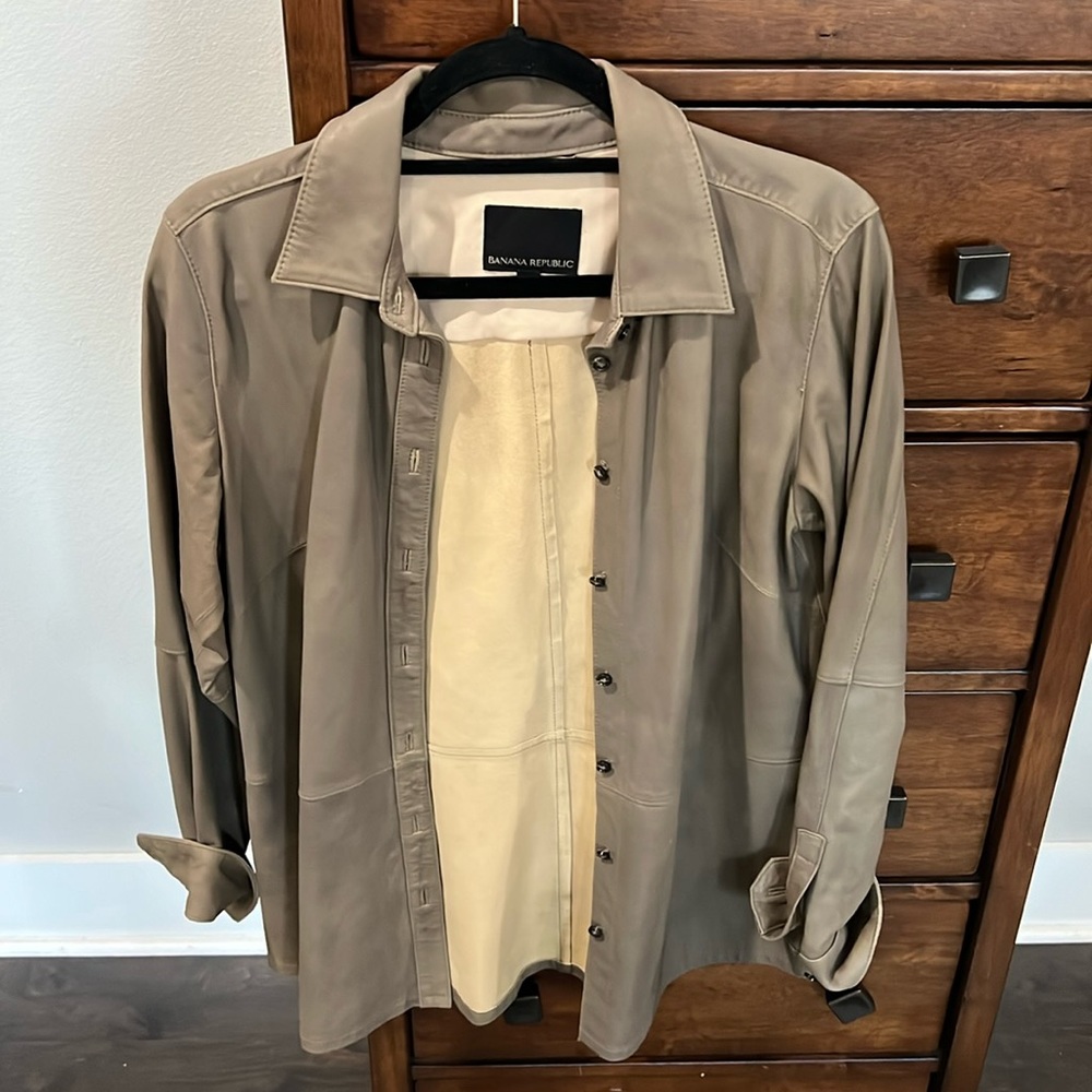Leather Banana Republic top/jacket